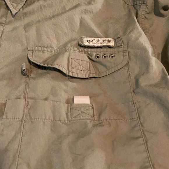 Columbia PFG Olive Green Men's Casual Button Down Shirt - Picture 4 of 8
